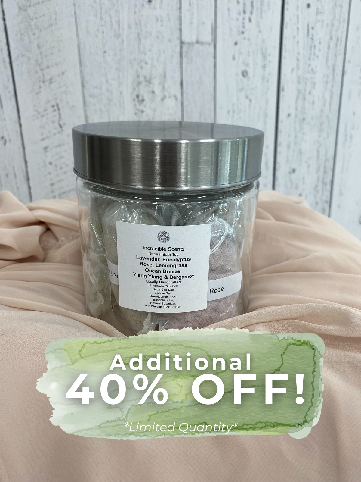 40 OFF! Incredible Scents Variety Bath Tea Set Happy Life Flowers